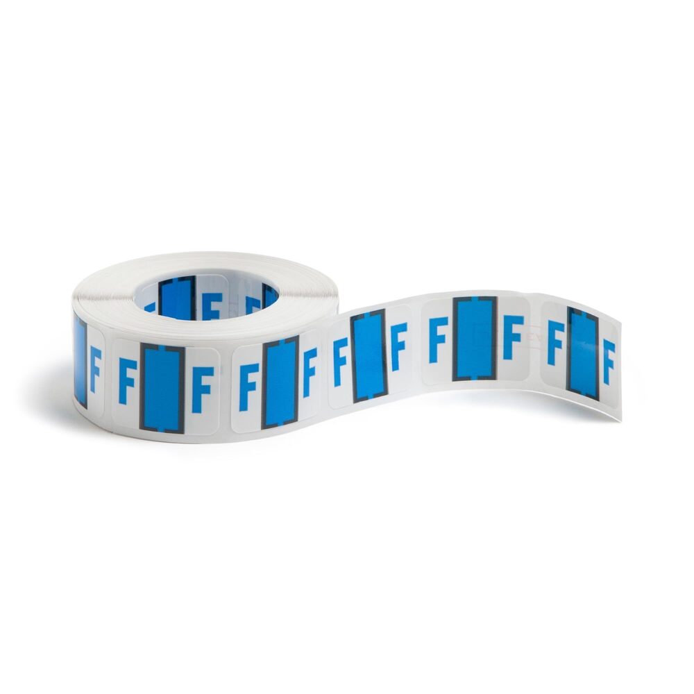 7000 BCCR Bar-Style Color-Coded Alphabetic Label, F, Label Roll, Blue, 500